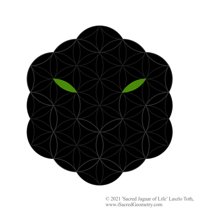 i sacred geometry sacred jaguar of life black wh art design laszlo toth