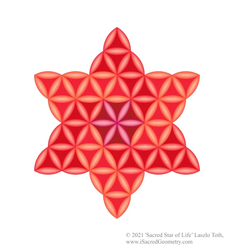 iSacredGeometry Sacred Star of Life D Red inverse White Backg Web Laszlo T